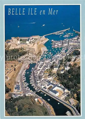 AK / Ansichtskarte Belle Ile en Mer_56_Morbihan Er Guervuer Le port de Palais et la Citadelle Vue aerienne 