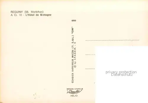 AK / Ansichtskarte Reguiny_56_Morbihan Hotel de Bretagne 