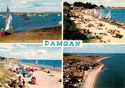 AK / Ansichtskarte Damgan_56_Morbihan Le port de Penerf la plage de Kervoyal de Damgan et vue generale aerienne des plages 