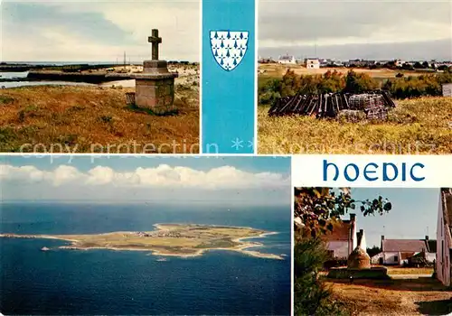 AK / Ansichtskarte Hoedic_56_Morbihan Le port Le bourg Vue generale aerinne de l ile 