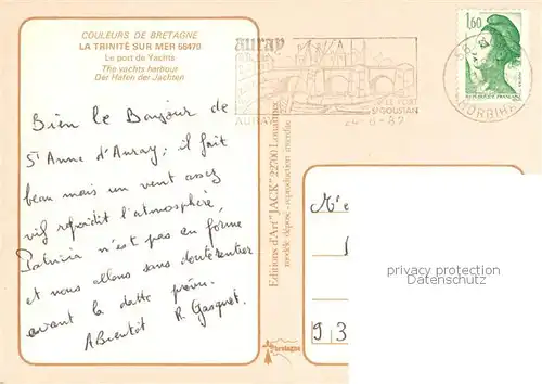 AK / Ansichtskarte La_Trinite sur Mer_56_Morbihan Le port de Yachts Vue d ensemble 