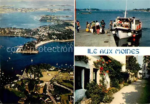 AK / Ansichtskarte Ile aux Moines_56_Morbihan Le passage entre Port Blanc et lIle aux Moines le debarcadere et une rue fleurie au centre de l Ile 