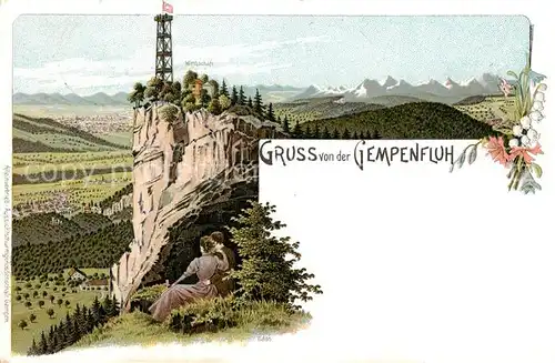 AK / Ansichtskarte Gempenfluh_Gempenflue_Gempen_SO Gempen m. Wirtschaft 