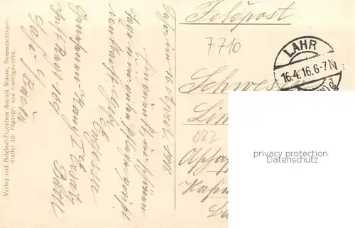 AK / Ansichtskarte Donaueschingen Hotel Adler u. Rathaus Feldpost Donaueschingen