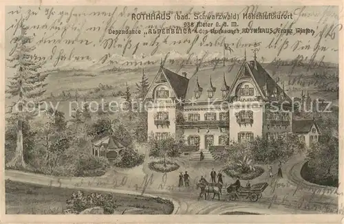 AK / Ansichtskarte Rothaus_Grafenhausen Dependance Alpenblick Kutsche Rothaus Grafenhausen