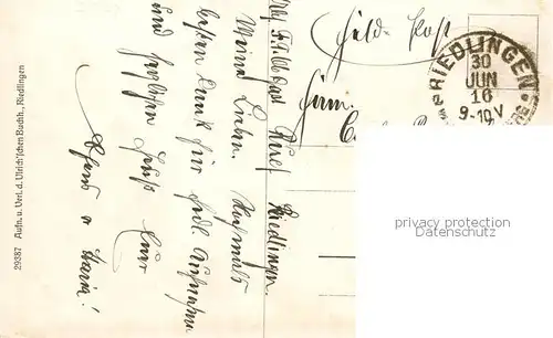 AK / Ansichtskarte Riedlingen_Kandern Am Muehlbach   Feldpost Riedlingen Kandern