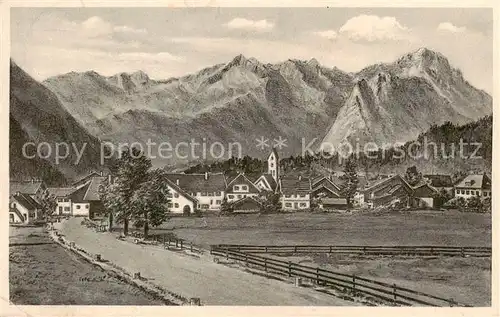 AK / Ansichtskarte Oberau_Garmisch Partenkirchen Totalansicht 