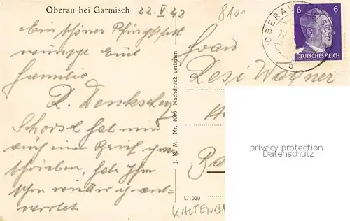 AK / Ansichtskarte Oberau_Garmisch Partenkirchen Totalansicht 