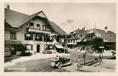 AK / Ansichtskarte Schwarzenburg_BE Dorfpartie m. Geschaeft Schwarzenburg BE
