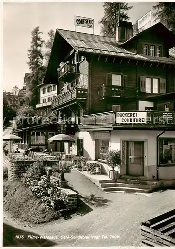 AK / Ansichtskarte Flims_Waldhaus Cafe Conditorei Vogt Aussenansicht Flims Waldhaus