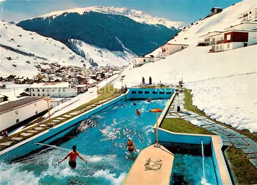 AK / Ansichtskarte Bad_Vals_GR Thermalschwimmbad Wellenbad im Winter Alpen Bad_Vals_GR