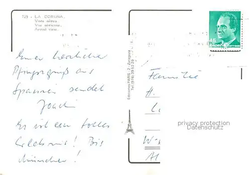 AK / Ansichtskarte La_Coruna_ES Vista aerea 