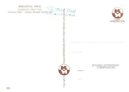 AK / Ansichtskarte Jungholz_Tirol_AT Berghotel Tirol Alpen 