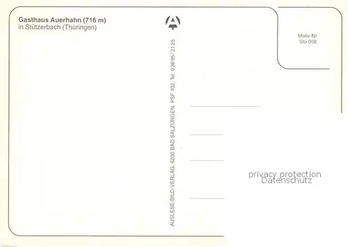 AK / Ansichtskarte Stuetzerbach Gasthaus Auerhahn Stuetzerbach