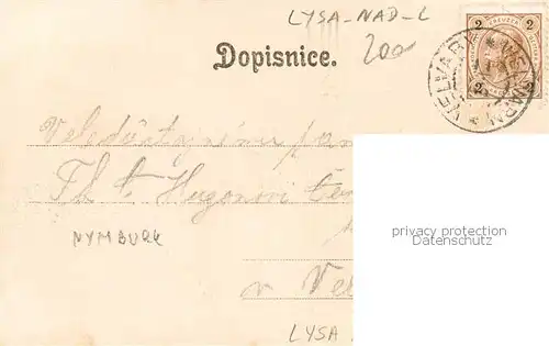 AK / Ansichtskarte Lysa__nad_Labem_Lissa_Elbe_CZ Kirche Aussenansicht 