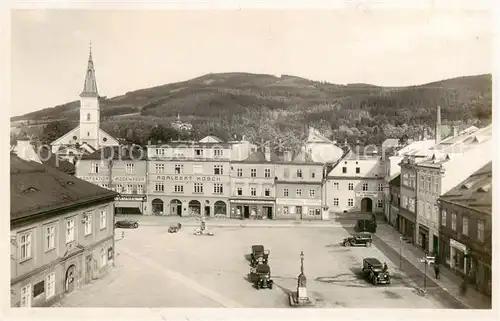 AK / Ansichtskarte Freiwaldau_Jesenik_CZ A. H. Platz m. Blick geg. d. Glodkoppe 