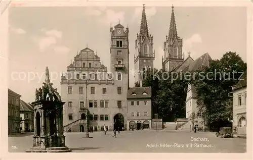 AK / Ansichtskarte Oschatz A. H. Platz m. Rathaus Oschatz