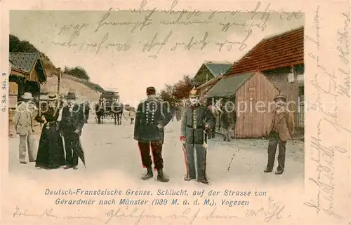 AK / Ansichtskarte La_Schlucht_88_Gerardmer_Vosges Deutsch Franzoesische Grenze a. d. Strasse v. Gerardmer nach Muenster 