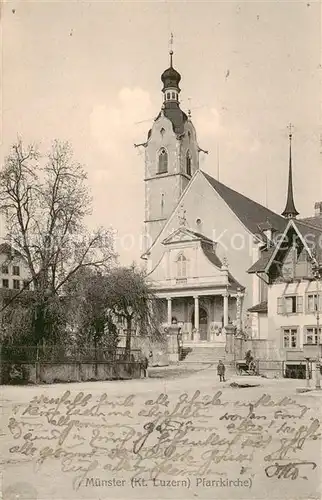 AK / Ansichtskarte Muenster_LU Pfarrkirche Aussenansicht Muenster_LU