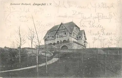 AK / Ansichtskarte Lengenfeld__Vogtland Restaurant Stadtpark Fachwerkhaus 