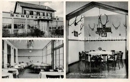 AK / Ansichtskarte Bendorf_Rhein Restaurant Hotel Cafe Schuetzenhoehe Aussen  u. Innenansichten Bendorf Rhein