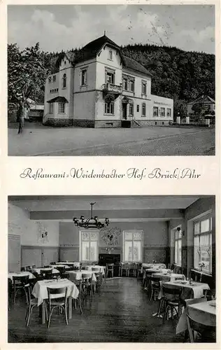 AK / Ansichtskarte Brueck_Ahr_Ahrbrueck Restaurant Weidenbacher Hof Aussen  u. Innenansicht 