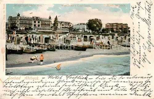 AK / Ansichtskarte Ahlbeck_Ostseebad Hotel Ahlbrecker Hof   Wendickes Logirhaus   Hotel Seeblick Ahlbeck_Ostseebad