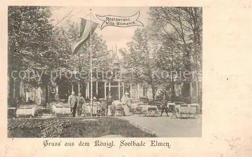AK / Ansichtskarte Elmen_Bad Restaurant Villa Bismarck m. Garten Terrasse Elmen_Bad