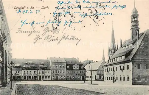 AK / Ansichtskarte Neustadt_Sachsen Marktplatz Neustadt_Sachsen