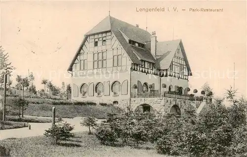 AK / Ansichtskarte Lengenfeld__Vogtland Park Restaurant Aussenansicht Fachwerkstil 