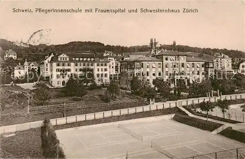 AK / Ansichtskarte Zuerich_ZH Schweiz. Pflegerinnenschule m. Frauenspital u. Schwesternhaus Zuerich_ZH