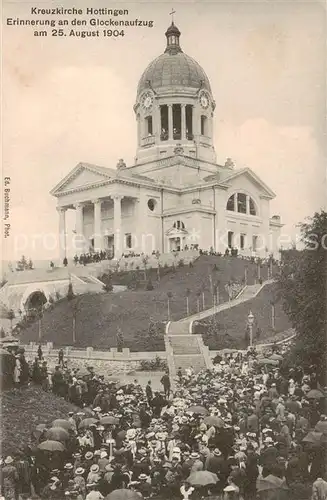 AK / Ansichtskarte Hottingen__Zuerich Kreuzkirche Erinnerung a. d. Glockenaufzug 1904 