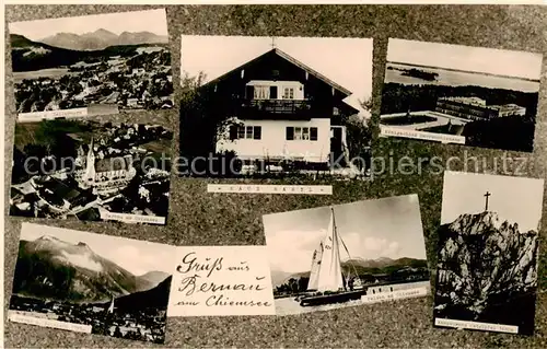 AK / Ansichtskarte Bernau_Chiemsee Fliegeraufnahme   Koenigsschloss Herrenchiemsee Bernau Chiemsee