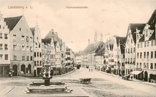 AK / Ansichtskarte Landsberg_Lech Herkommerstrasse m. Gespann   Feldpost Landsberg_Lech