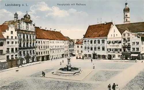 AK / Ansichtskarte Landsberg_Lech Hauptplatz m. Rathaus   Feldpost Landsberg_Lech