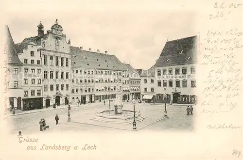 AK / Ansichtskarte Landsberg_Lech Grosser Platz Landsberg_Lech