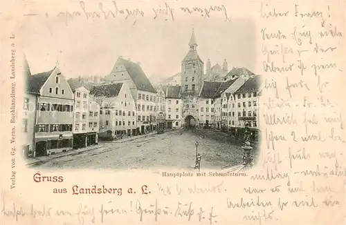 AK / Ansichtskarte Landsberg_Lech Hauptplatz m. Schmalzturm Landsberg_Lech