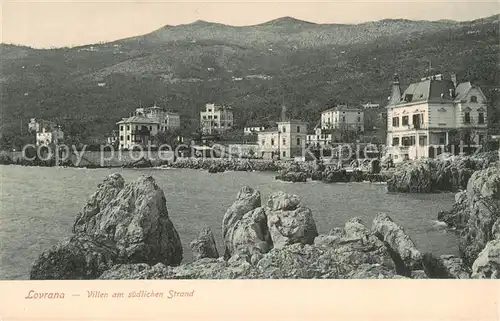 AK / Ansichtskarte Lovrana_Lovran_Croatia Villen am suedl. Strand 