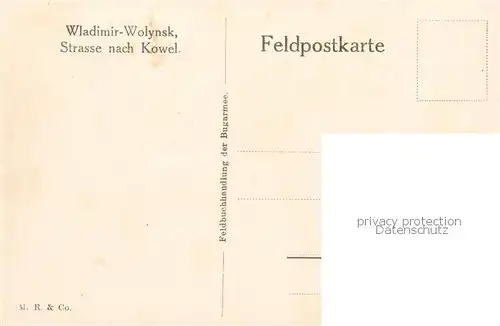 AK / Ansichtskarte Wladimir Wolynsk_Wolodymyr Wolynskyj_UA Strasse nach Kowel m. Gespann Feldpostkarte 