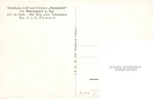 AK / Ansichtskarte Oberaudorf_Inn Weinhaus Cafe Pension Hummelei 