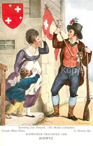 AK / Ansichtskarte Trachten_Schweiz Schwyz 