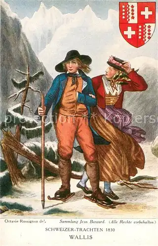 AK / Ansichtskarte Trachten_Schweiz Wallis 