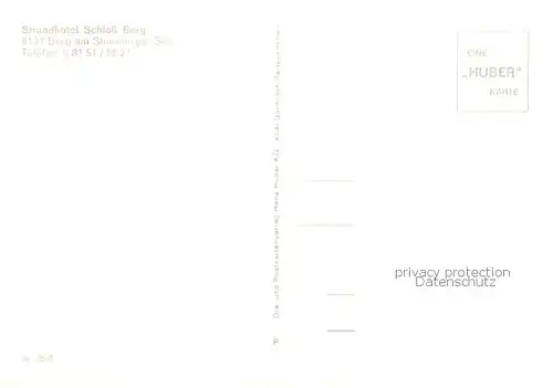 AK / Ansichtskarte Berg_Starnberg Strandhotel Schloss Berg Terrasse Faehre Starnberger See Berg_Starnberg