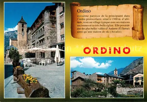 AK / Ansichtskarte Ordino_Andorre Teilansichten Bergdorf Kirche 