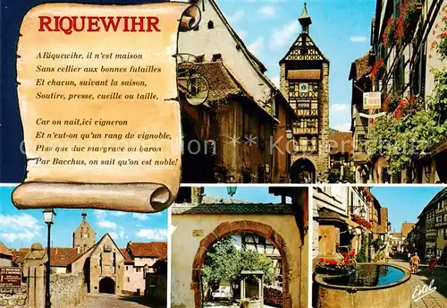 AK / Ansichtskarte Riquewihr_Haut_Rhin Le Dolder Porte Pont fortifie Cour des Juifs Rue du General de Gaulle Riquewihr_Haut_Rhin