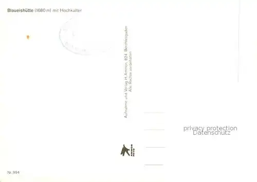 AK / Ansichtskarte Blaueishuette_1700m_Hochkalter_Berchtesgaden Berghaus Berchtesgadener Alpen 