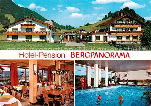 AK / Ansichtskarte Weissbach_Pfronten Hotel Pension Bergpanorama Restaurant Hallenbad Weissbach Pfronten