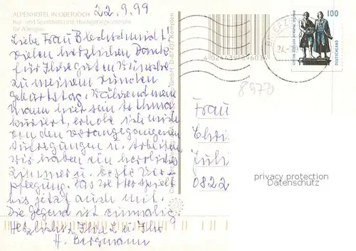 AK / Ansichtskarte Oberjoch Alpenhotel Kur  und Sporthotel Allgaeuer Alpen Oberjoch