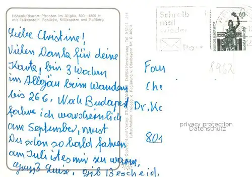 AK / Ansichtskarte Pfronten Panorama Hoehenluftkurort Allgaeuer Alpen Pfronten