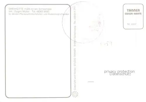 AK / Ansichtskarte Drehhuette_1320m_Schwangau Berghuette Allgaeuer Alpen 